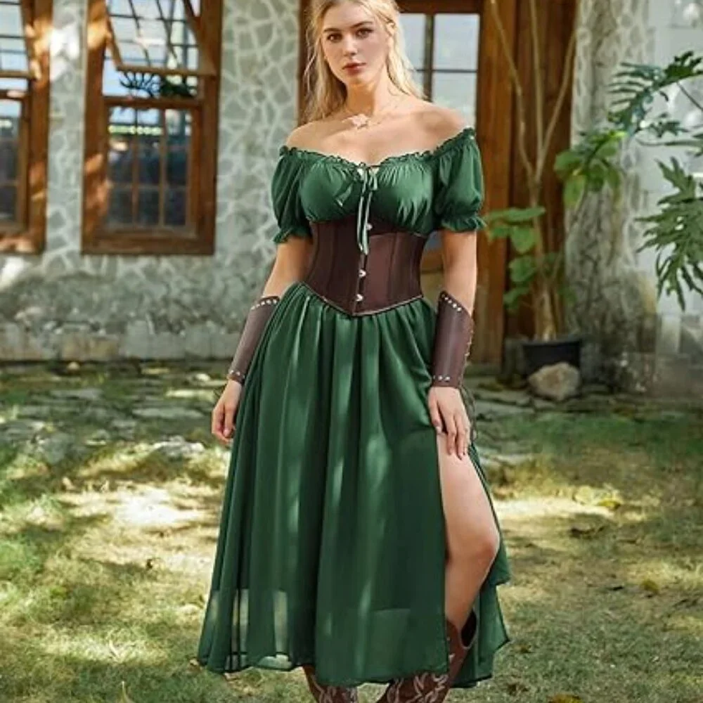 Women's Dark Brown Corset Belt Wide Waist Lace Up Pirate Accessories Belt